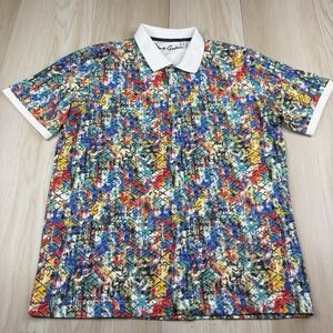 Robert Graham Sentosa Polo Shirt Limited Rare All Over Print Multi Color Sz XL